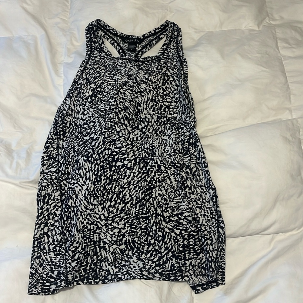 Black and White Athleta racerback tank top